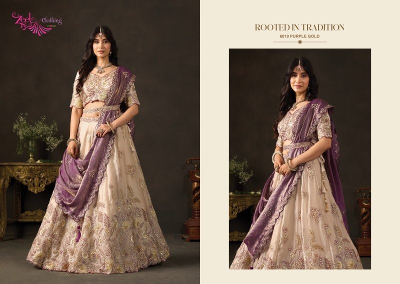 Purple Gold Lashkara By Zeel Fendy Silk With Sequence Work Lehenga Choli 6019